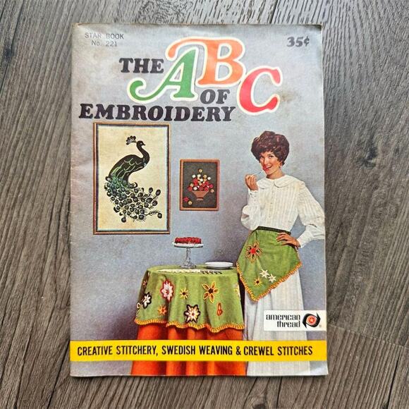 Vintage 1960s American Thread The ABC of Embroidery Book Star No 221 Craft 35 Pg - Picture 1 of 12